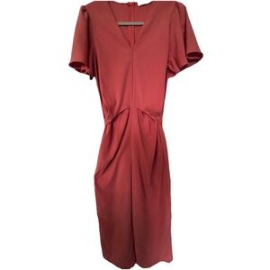 Jasambac Linen Blend Jumpsuit M Tie Back Crossover Bell Sleeve Summer Beach Pool